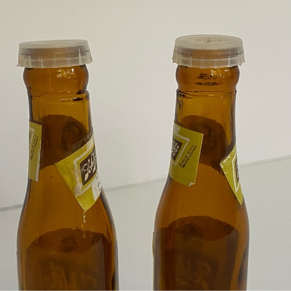 Vintage Schlitz Miniature Beer Bottle Salt and Pepper Bottles Pair Brown 4” - Picture 6 of 13
